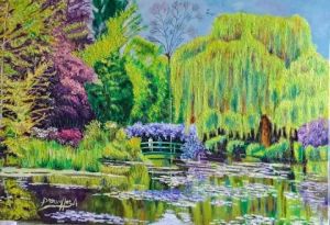 Voir le détail de cette oeuvre: LE JARDIN DE MONET toile huile 70x50